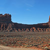 The Putterman Residence (left) and The Hand of Puttima (right), seen from the north on the VOG Loop Road.