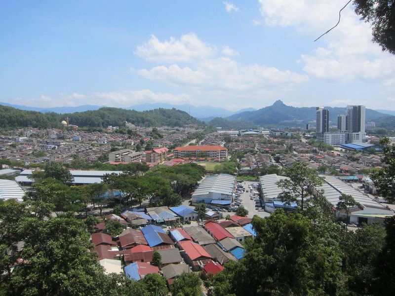 View eastward over the kampung neighborhood