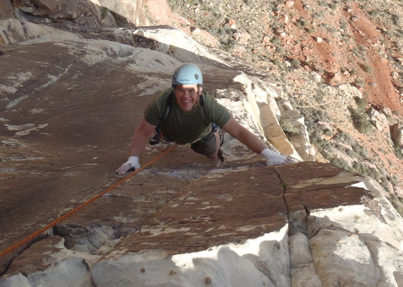 P4 just after the crux traverse