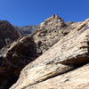 looking up Oak Creek Canyon from the approach slabs