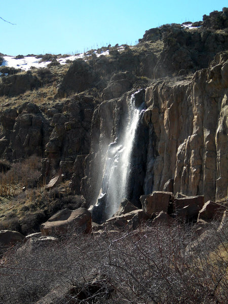 Pretty waterfall in the late afternoon after a good melt.