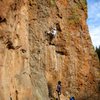 Lee pulling through the lower crux. March 2015. 