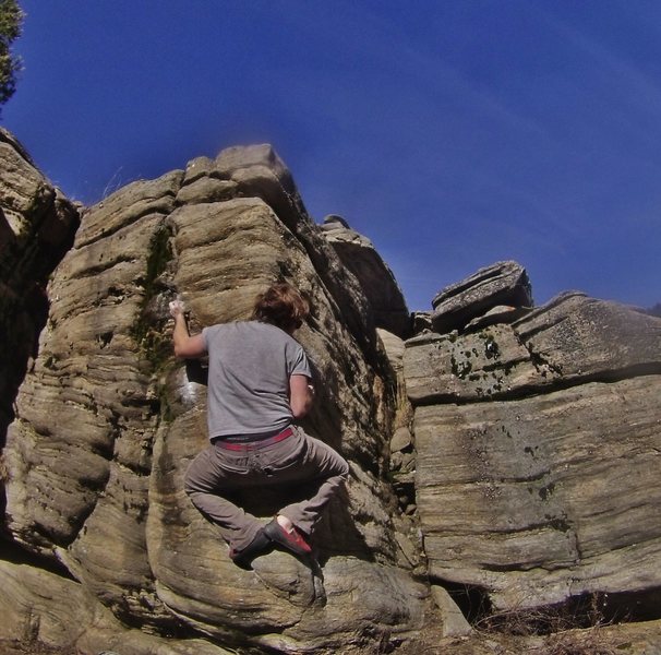 Getting bunchy on the crux!