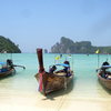 Kho Phi Phi, has a bunch 5.9- 5.11 routes at the end of this beach.