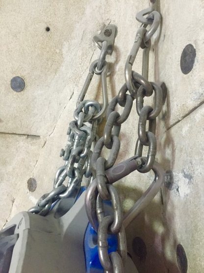 Tri-axially loaded carabiners for autobelay mounting at Rocksport in Reno,  NV