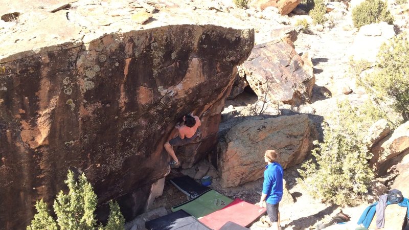 Beans cruising through the crux.