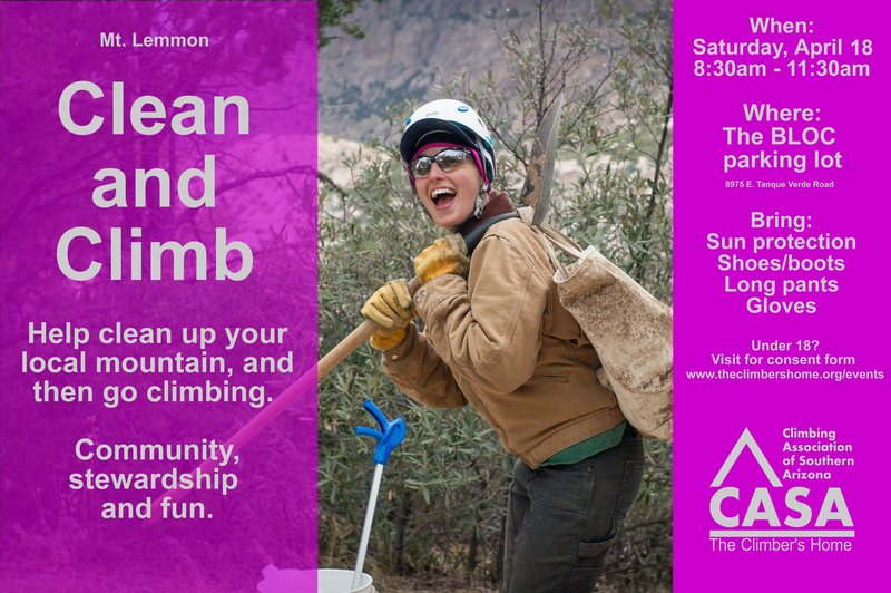 Help clean up Mt. Lemmon, and then go climbing!