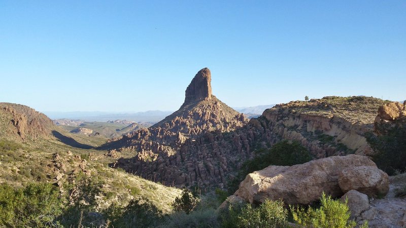 Weavers Needle from Saddle of Peralta trail.