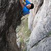 Chris cruising the redpoint crux of Gravy Train on the Cigar Pillar. Great routes. Cool hang.