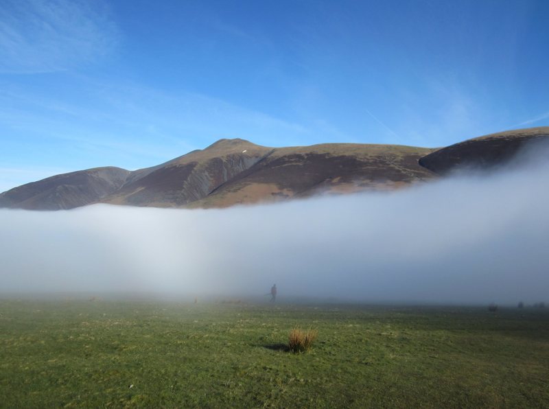 Skiddaw Mt and man