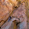 Climber on Real Slab.