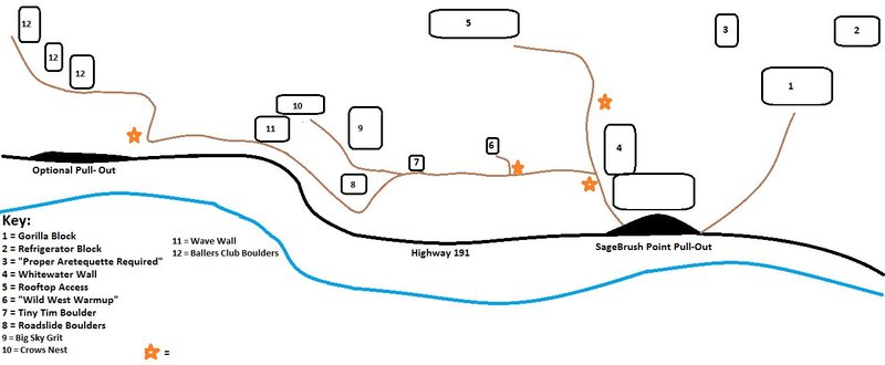 Rough draft of the map for Sagebrush Point.