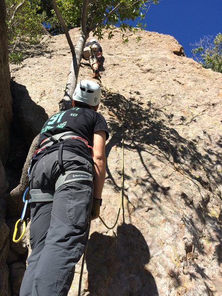 belaying JP on Miss Pacman