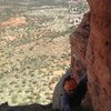 The bush doctor approaching the top of the 3rd pitch