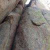 Looking up from the start of the climb