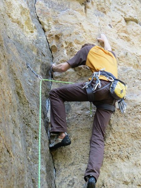 Toes in the crack, barely...