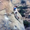 Zack Wilfley, 3, on his first roped climb. ca. 1988.