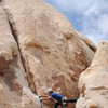 Rob, working the gear in the crux.