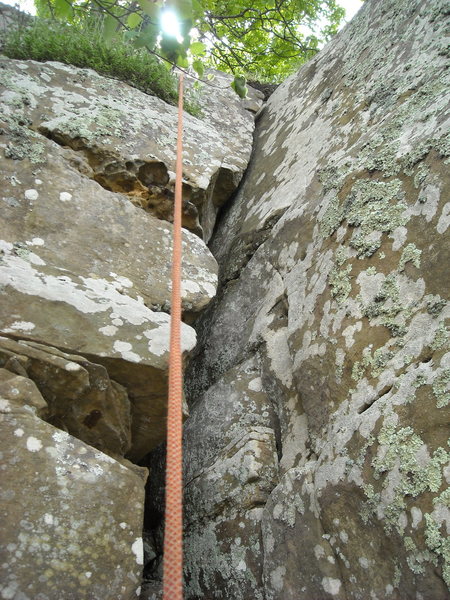 After srubbing. Looking up from the start of the climb.