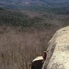 Ernie (dad) high up on the route... this shows why this cliff is worth the hike :)