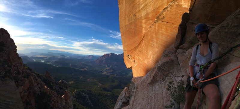 Views from top of second pitch (belayed off rap anchors)