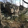 Ridge Boulders Area: The Nose Boulder, located directly in front of "the trail" leading to the ridge boulders from the ATV trail. To the right is the prickly boulder (identified by the myriad thorns).