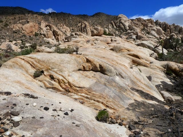 Colorful rock formations abound in the Comic Book Area, Joshua Tree NP