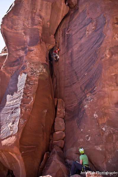 Climbing The Doil in Arches.