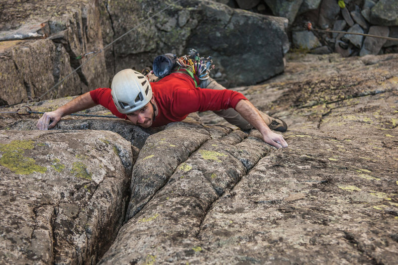 Cruxing on the Thing (Photo by Tyson Waldron)