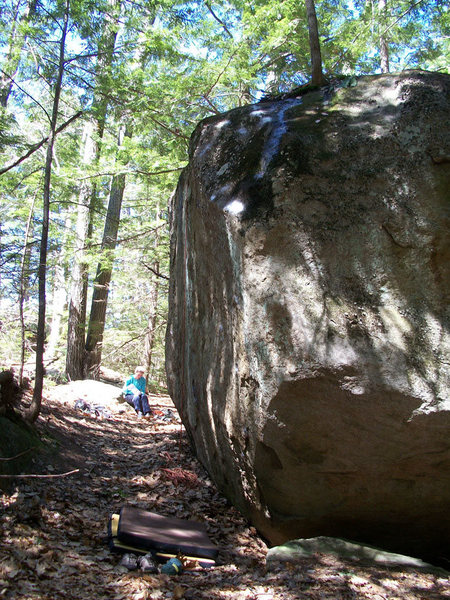 Line climbs just to the left of the near arete