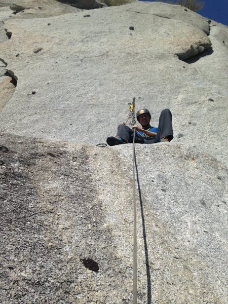 The Fudd Ledge Belay is so comfy I almost found him asleep!