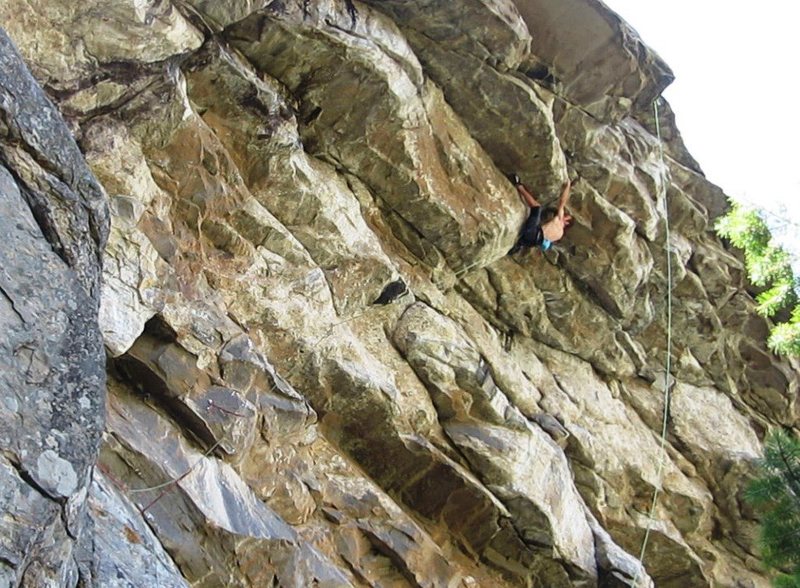 Hooking and toe-camming out the big capping roof.