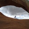 just a tiny speck in the eye of the desert... Wilson arch, moab, ut. april 2014