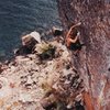 Dave Groth off Palisaid 5.13-, Palisade Head, MN 1996/97.