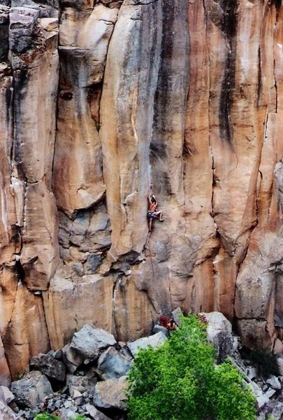 The late Rob Drysdale leading Paradise Lost 5.12-, 1990.