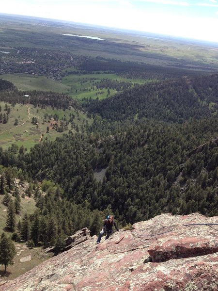 Looking down from the top.