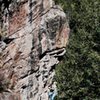 Colin setting up for crux headwall.