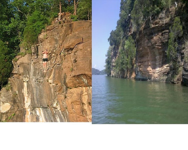 other potential limestone cragging along tn river other than the cherokee bluffs. photos pulled off image thumbnails in google earth that show up on the map.