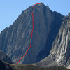 Topo picture for the North Buttress of Mount Morrison.