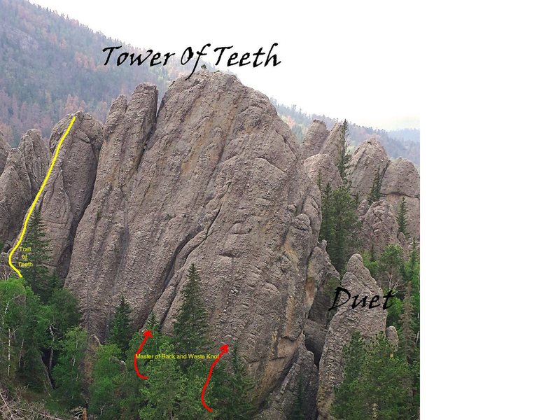 just left of the tower of teeth route. 
