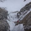 looking down the crux corner