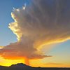 Storm over Granite Mountain as seen from hill at Watson Lake.