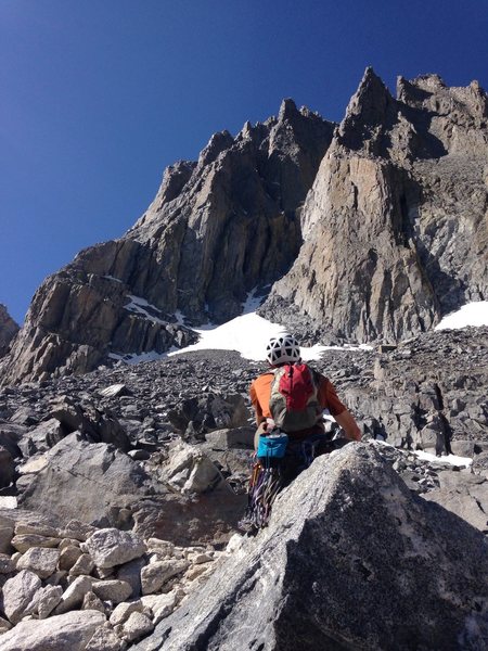 Looking up at left side of Temple Crag, June 14, 2015