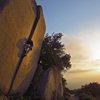 Crucible at sunset. Side view of its overhang