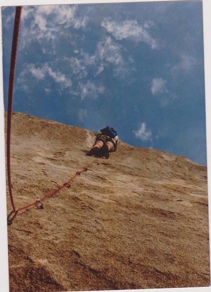 Bolt Ladder a classic lead in training aid climbers like 'JOSAR' installed by the Riverside Search and Rescue Team in the mid 60's  . Route has been chopped in the early 80's once a great aid practice route on the East Side of Headstone with a cliff hanger move at the top.