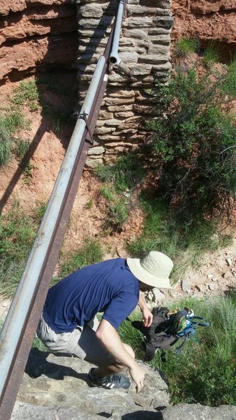 This is the pipe you will cross early on when hiking to the climbing area. Park after the Cactus camping area. 