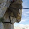 Luke Lydiard cruising through the pitch 1 crux