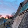 Climbing at sunset.