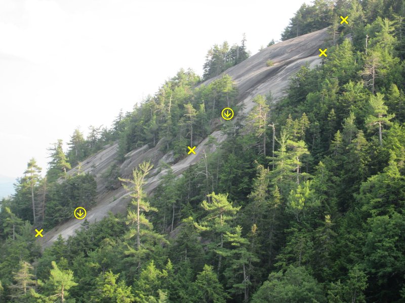 Upper 3 pitch's as seen from the Guides Wall