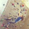 Bouldering in the gym.